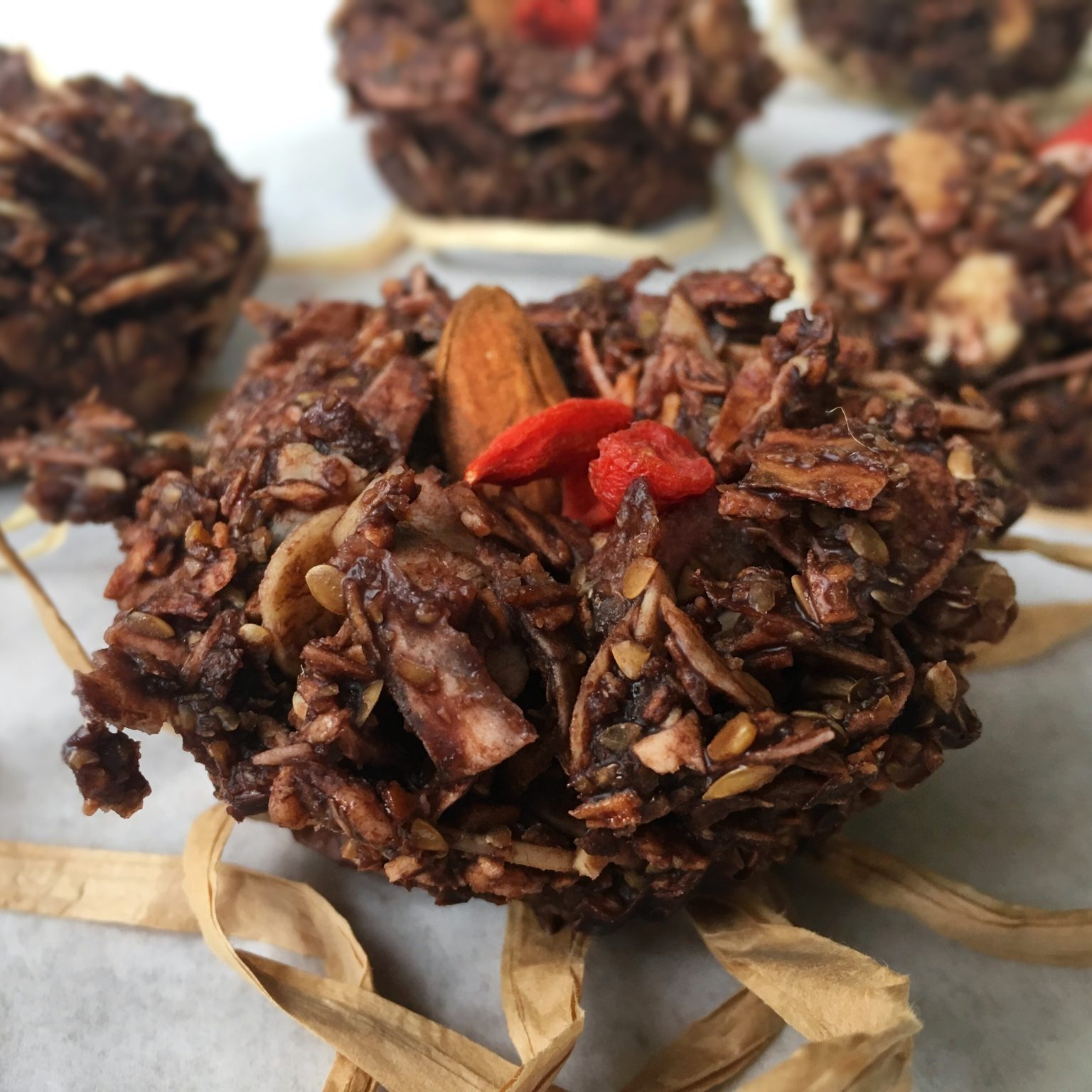 Raw Chocolate Easter Nests close